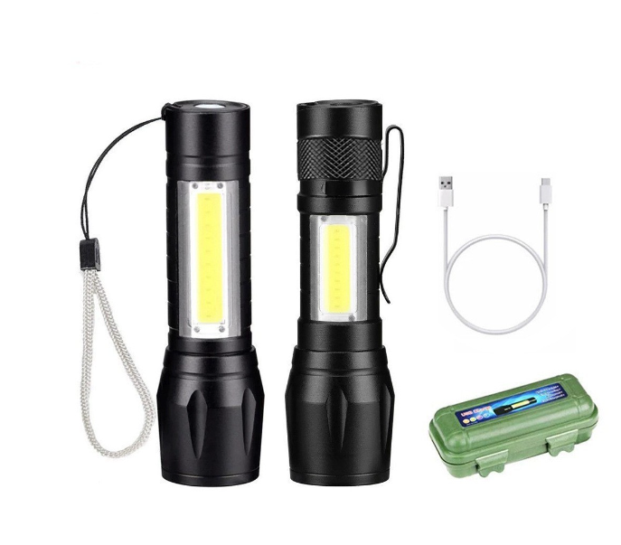 multi-function telescopic focusing waterproof 3w cob led xpe pocket tiny torch light rechargeable mini flashlights