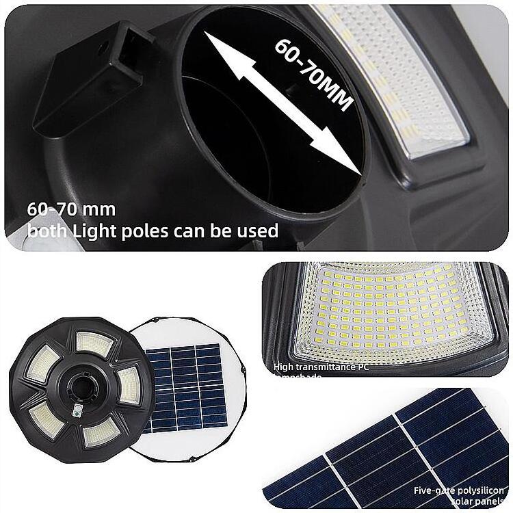 All In One Energy Saving Flying  Motion Sensor Round 500w solar led street light outdoor waterproof garden lighting