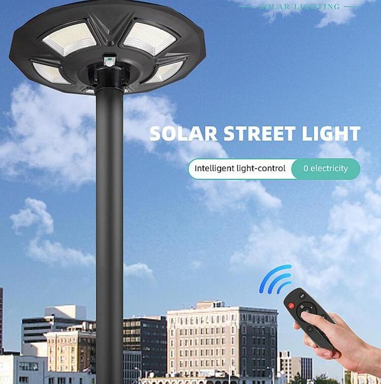 All In One Energy Saving Flying  Motion Sensor Round 500w solar led street light outdoor waterproof garden lighting