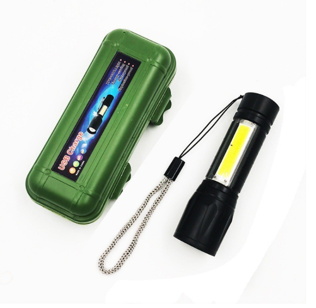 multi-function telescopic focusing waterproof 3w cob led xpe pocket tiny torch light rechargeable mini flashlights