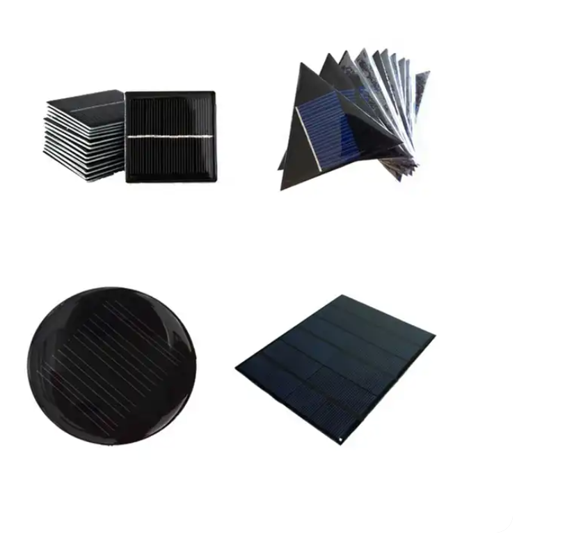 Custom made small mini size solar cells round triangle square epoxy pet etfe solar panel