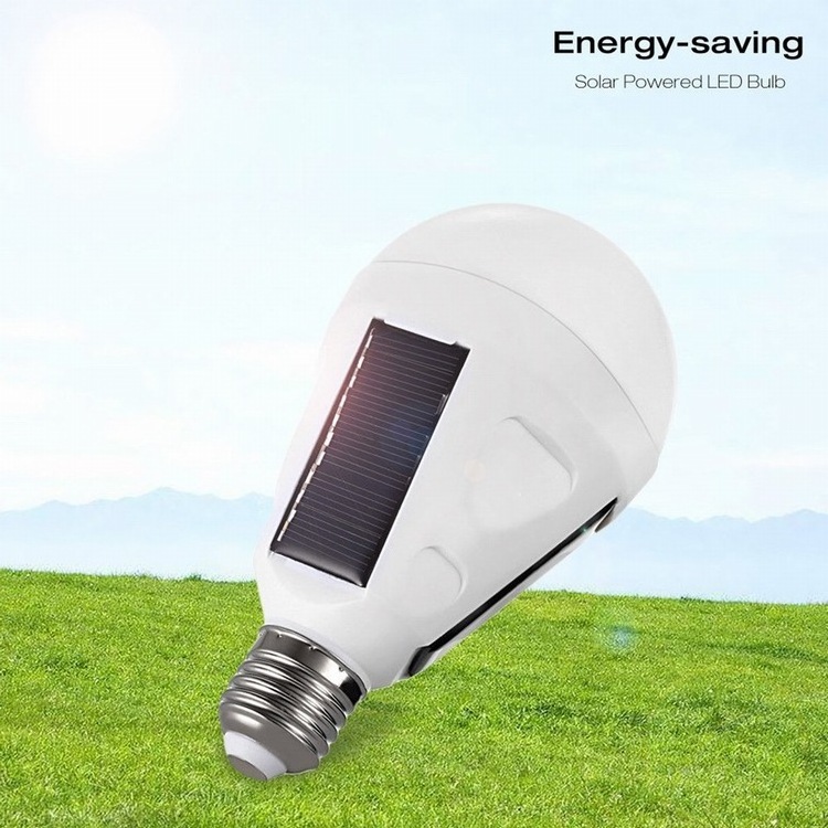 In/Outdoor Garden Portable Solar Panel Powered Lamp E27 7W/12W Rechargeable Emergency Led Lighting Bulb