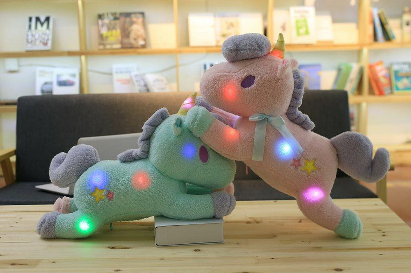 2024 new arrival Custom cute Led flash unicorn doll plush toy bluetooth speaker