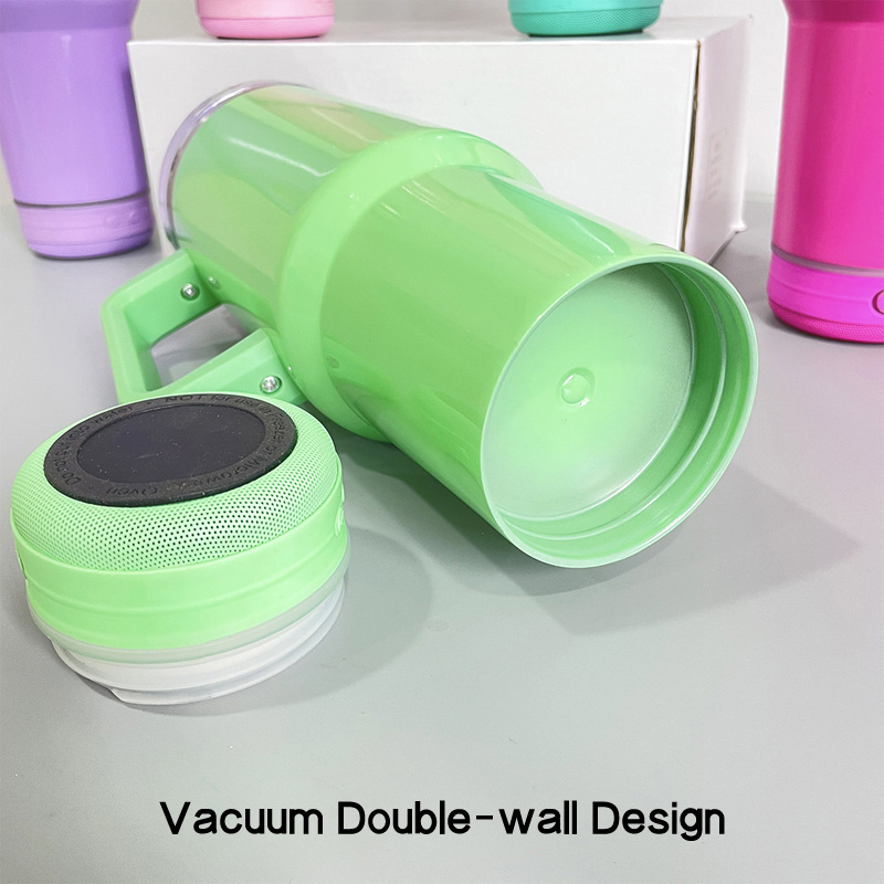 40oz Sublimation Blanks Speaker Tumbler Double Wall Stainless Steel Vacuum Insulated Wireless Bluetooth Speaker Music Cups