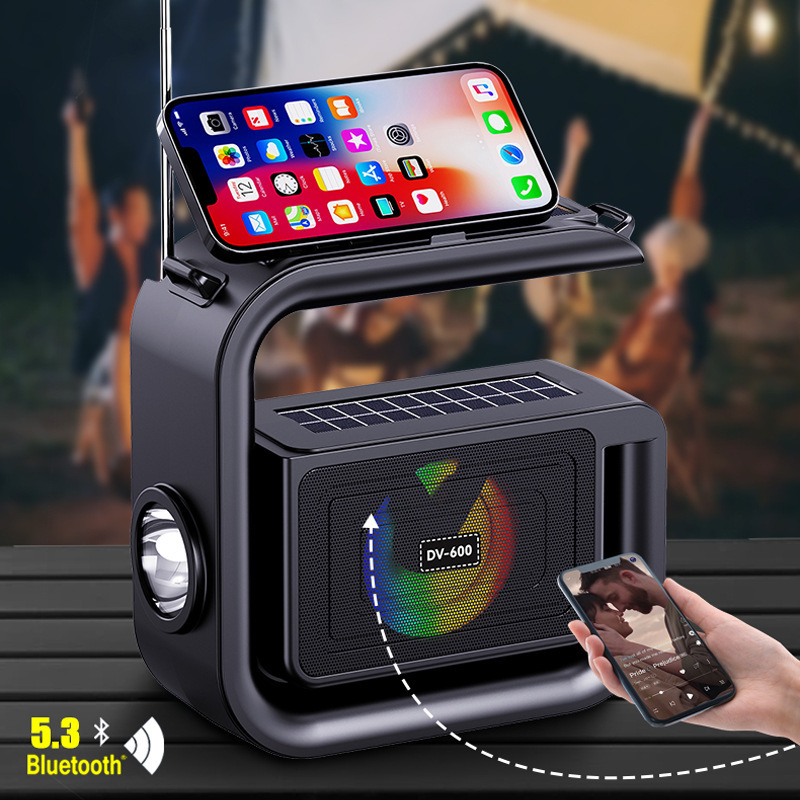 New Trending Product gadgets 2024 Flash light Solar Power bank wireless bluetooth speaker