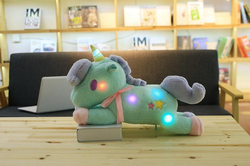 2024 new arrival Custom cute Led flash unicorn doll plush toy bluetooth speaker