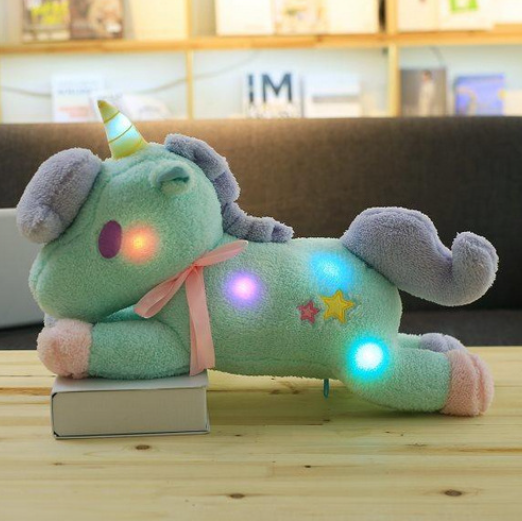 2024 new arrival Custom cute Led flash unicorn doll plush toy bluetooth speaker