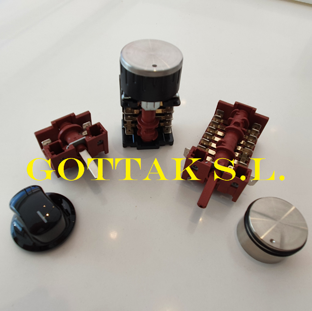 GOTTAK High Quality 7 Position Bakelite Oven Rotary Selector Switch Black 250 - 400 GOTTAK S.L. 20 Amp 50.000 7-LAK ES 20 Amp