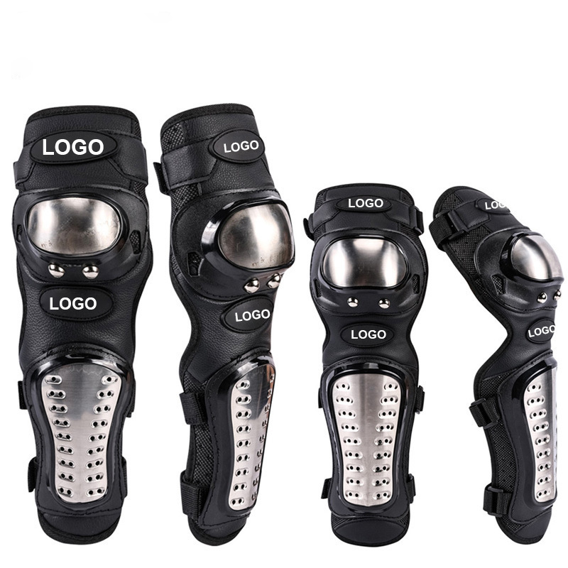 Motorcycle hard shell stainless steel Bike Riding Protection Gear Quartet professional Cycling Tactical Elbow Knee Pads