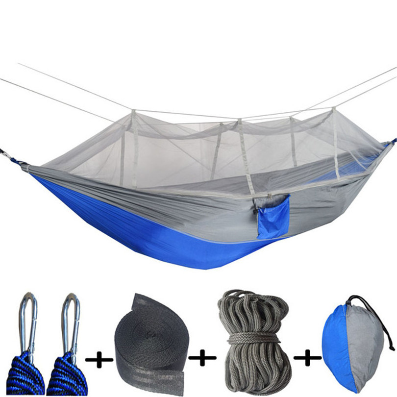 Lightweight Portable Camping Hammock With Waterproof Mosquito Net Hammock Canopy 210T Nylon Hammocks