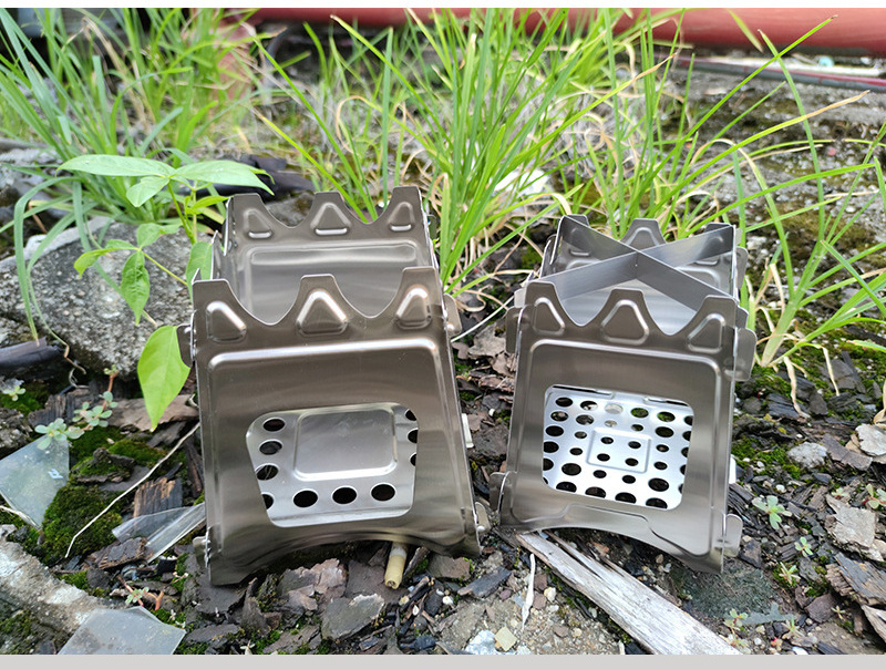 Outdoor 4 Ways Ventilation Folding Firewood Hiking Wood Burning Stove Stainless Steel Camping Stove