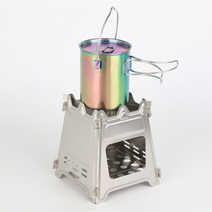 Outdoor 4 Ways Ventilation Folding Firewood Hiking Wood Burning Stove Stainless Steel Camping Stove