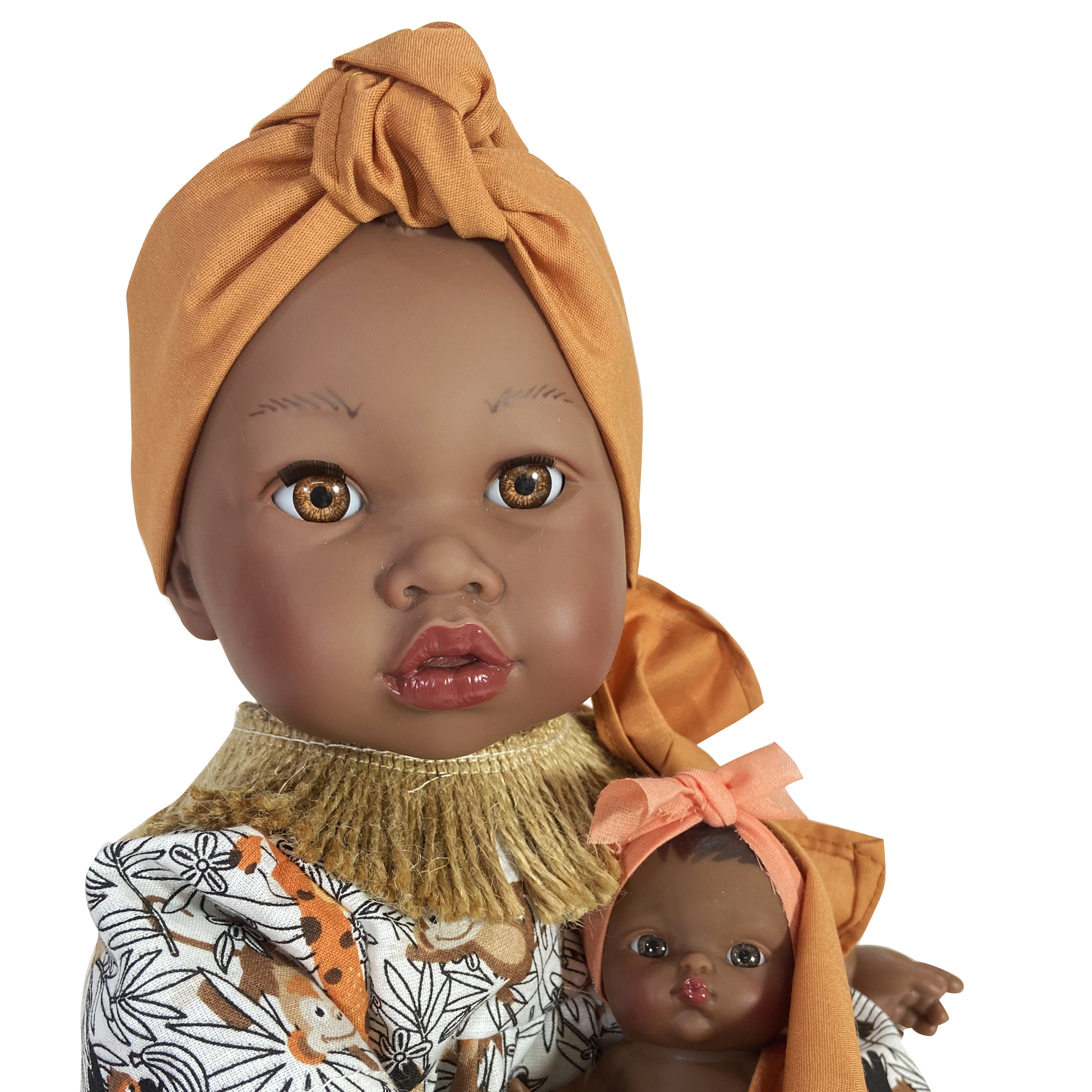 High quality Spanish handmade doll Alika Ethnic Doll jungle dress vanilla scented and assorted for playing children