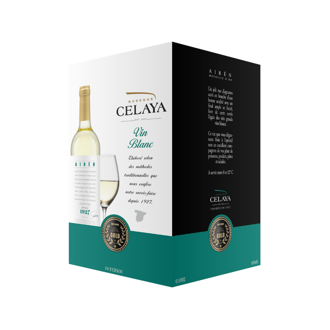 High Quality Spanish Airen Bag In Box (BIB) Celaya 10l White Wine for Horeca