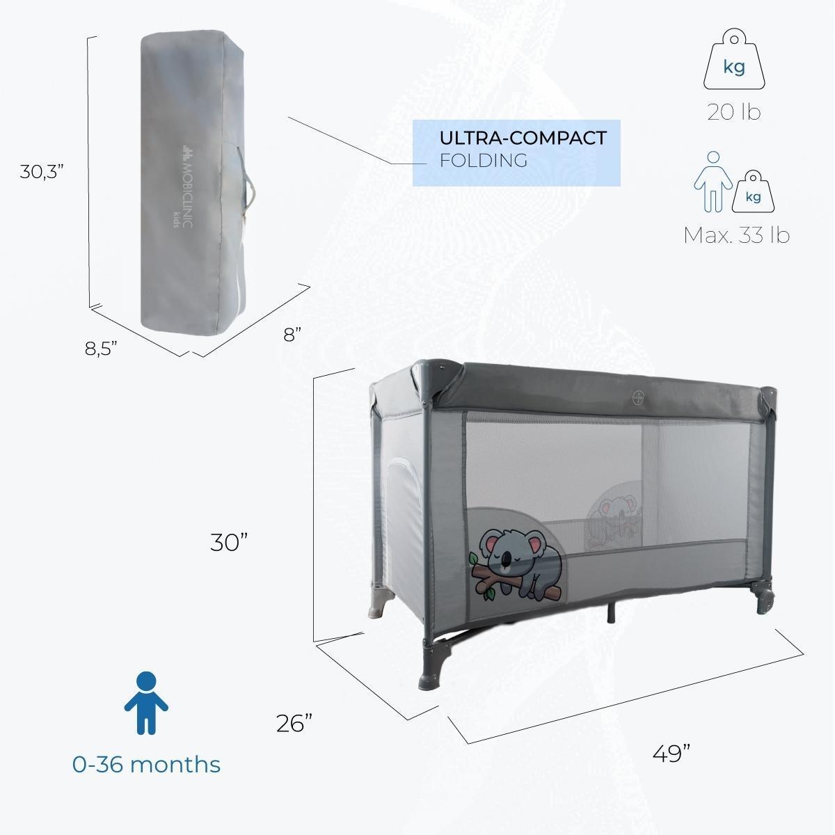 Global Best Sale Mobiclinic Brand Minimalist Plastic QM-00210/04 Baby Crib For Export Sale