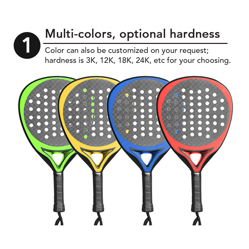 2023 Professional Custom Paddle Tennis Racket Popular Full Carbon Fiber 3K 12K 18K Paddle Padel Racquets