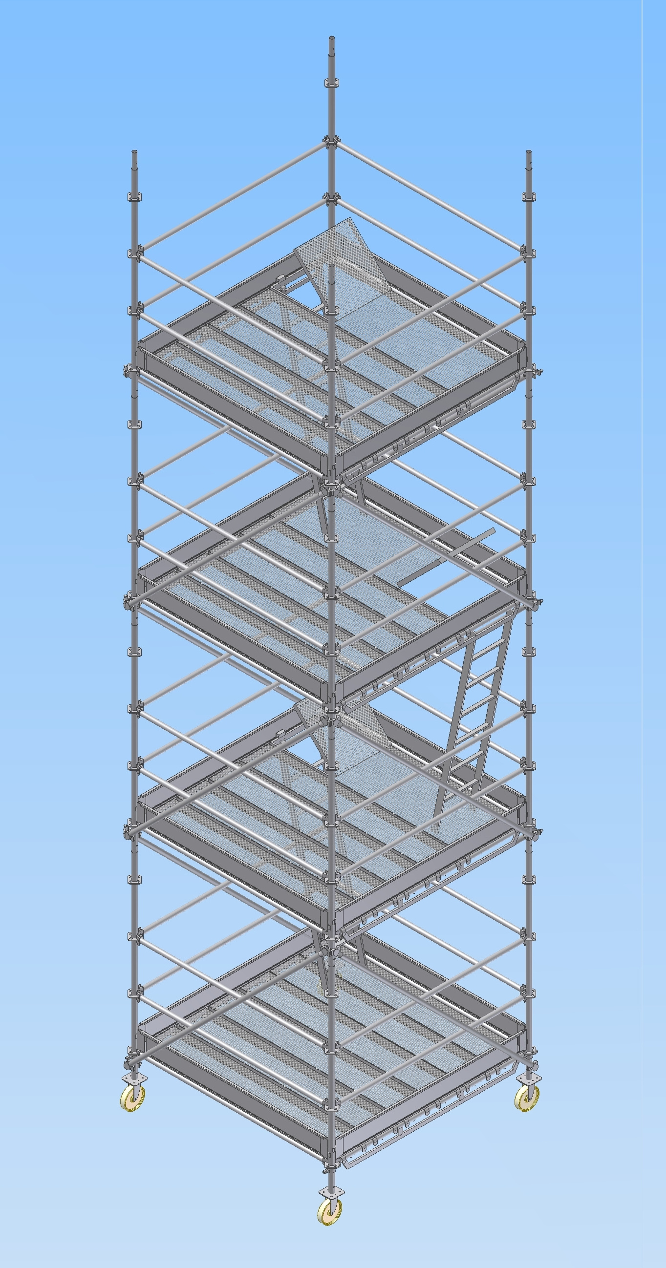 Resablok Scaffolding Mobile 3.00m long x 3.00m wide x 11.50 m high for construction or industry