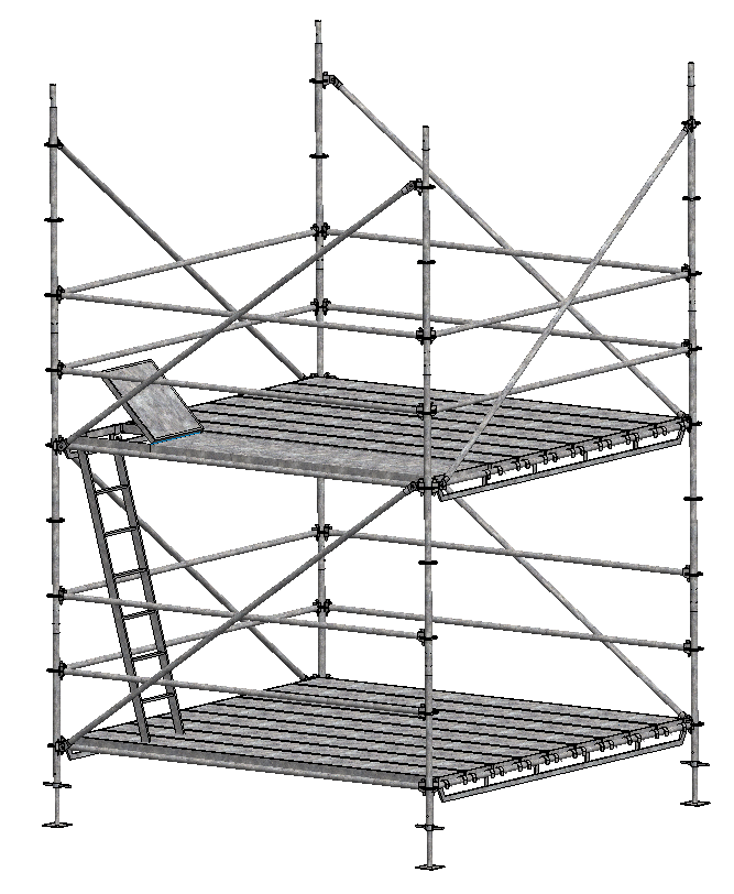 Resablok Scaffolding Mobile 3.00m long x 3.00m wide x 11.50 m high for construction or industry