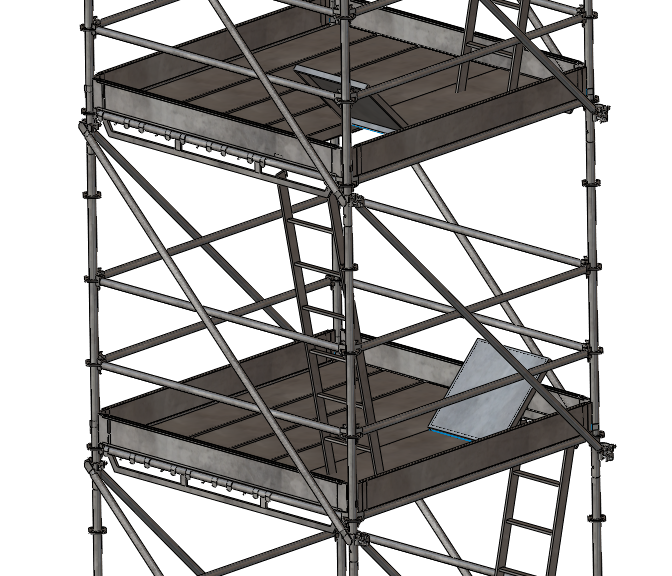 Resablok Scaffolding Mobile 3.00m long x 3.00m wide x 11.50 m high for construction or industry