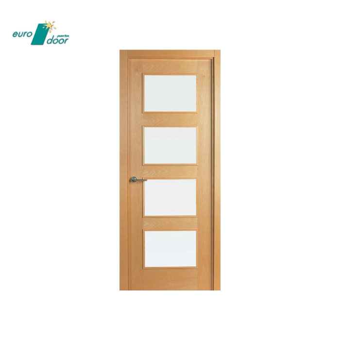 Top quality Spanish timber internal panel door Cherry veneer square rebated beading fireproof for homes