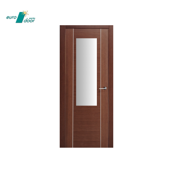 High quality Spanish timber internal door Contemporary design Wenge with aluminium deco for use in any indoor space