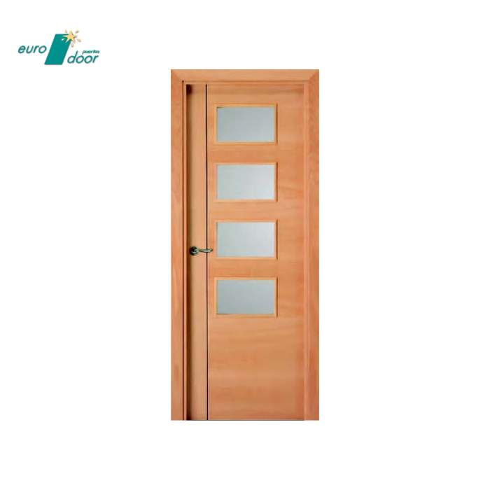 High quality Spanish internal security door Steamed Beech with decorative inlay for sale