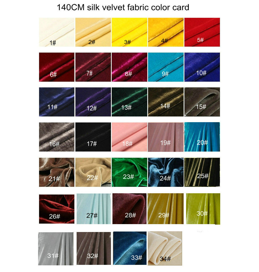 OEKO-TEX STANDARD 33 Colors 140 cm Width  In Stock Soft Silk Fabrics Viscose Velvet Heavy Silk Velvet Fabric