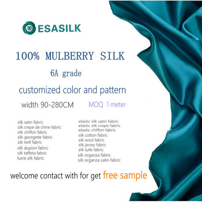 Hot sale refreshing color 100% natural silk custom silk double georgette  fabric for han clothes dress silk