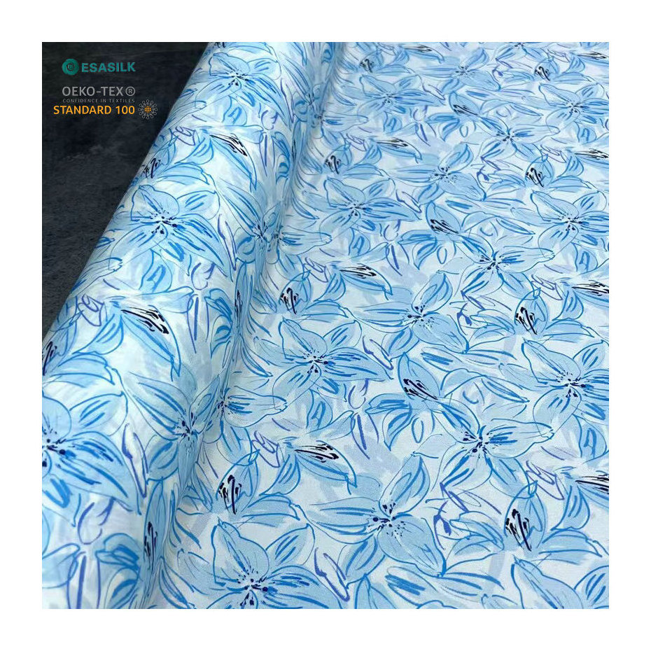 Hot sale refreshing color 100% natural silk custom silk double georgette  fabric for han clothes dress silk