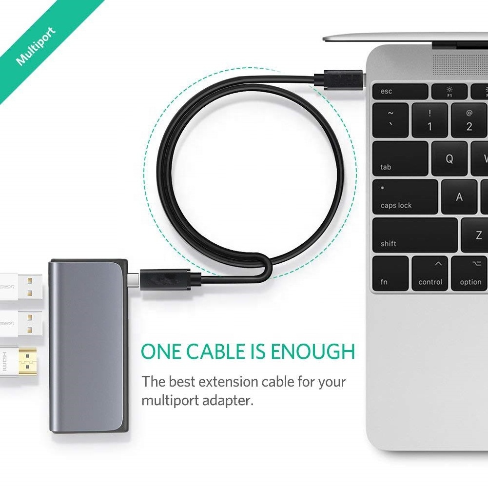 USB Type C Gen 2 Audio Video and Data sync Charging Extension Cable for Macbook Pro and iPad Pro and Nintendo Switch and more