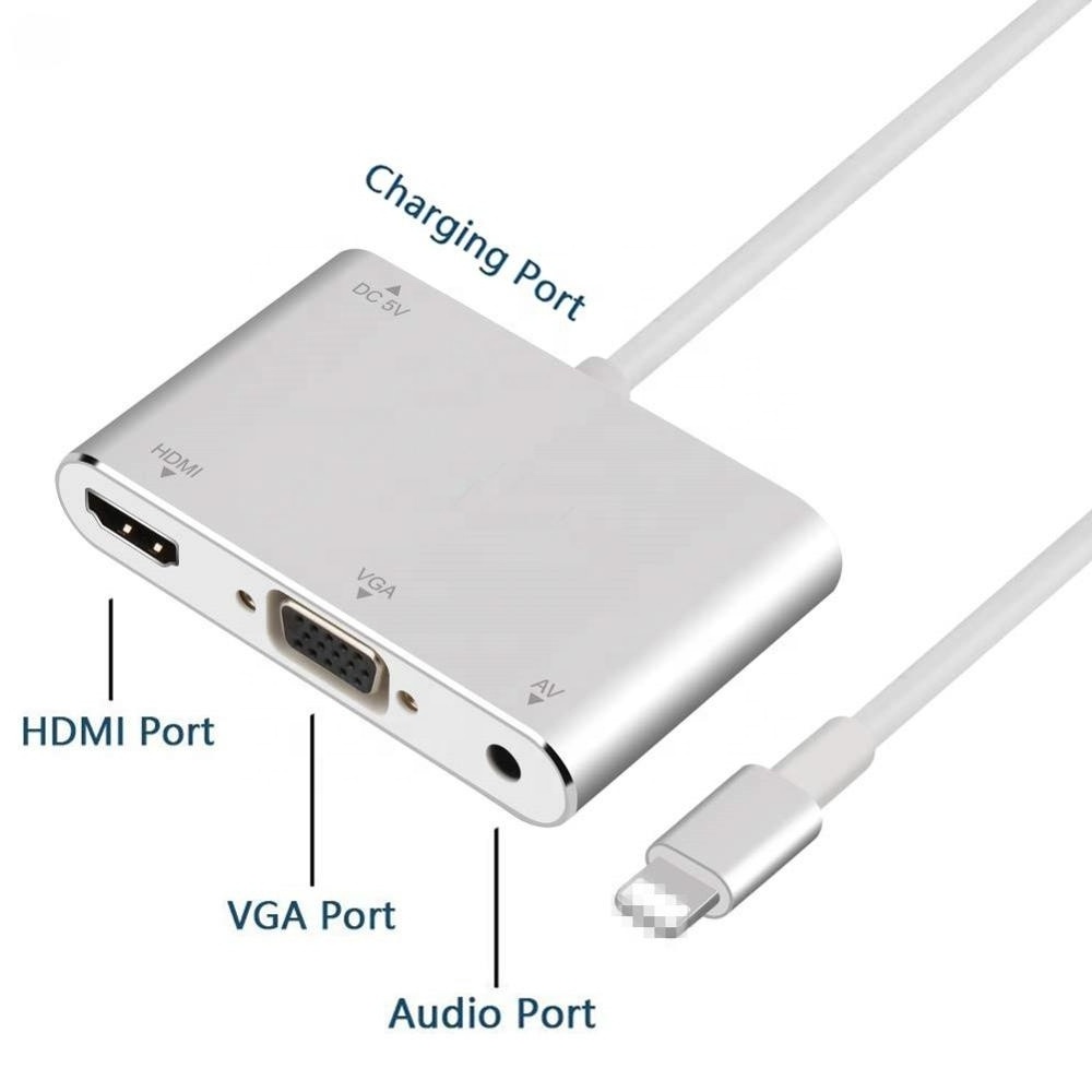 8Pin to HDMI VGA Audio AV Digital Adapter