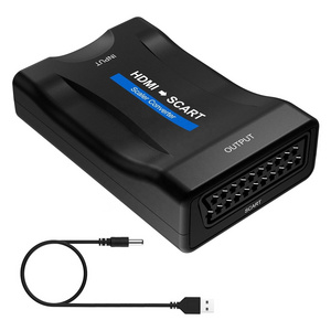 HDMI to SCART Converter Adaptor, Convert digital 1080P HDMI video and audio signal to analog SCART CVBS signal