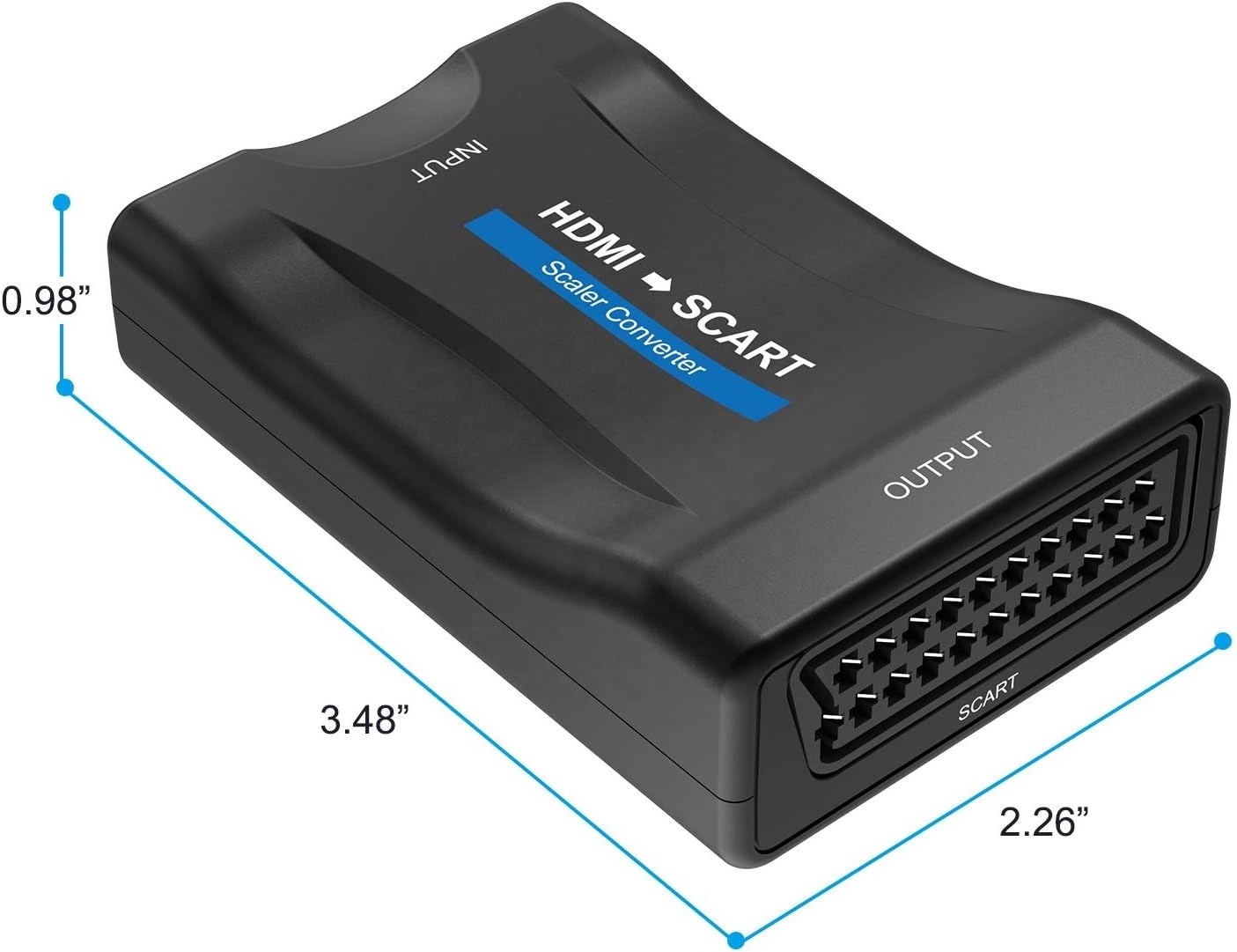 HDMI to SCART Converter Adaptor, Convert digital 1080P HDMI video and audio signal to analog SCART CVBS signal