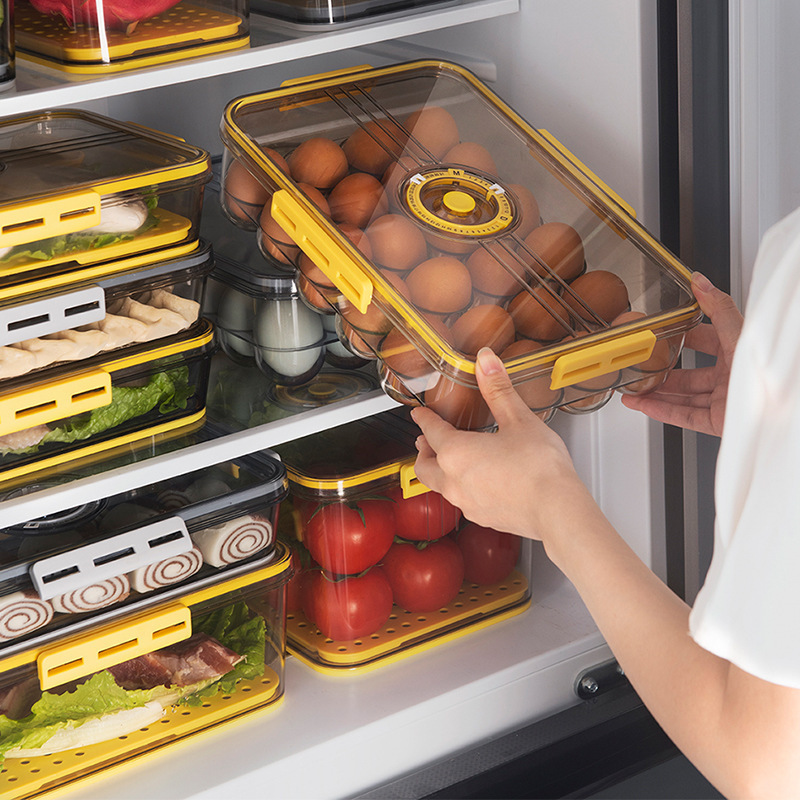 2022 New Refrigerator Storage Egg Box 24 Grid PET Plastic Clear Freezer Eggs Storage Container Kitchen Refrigerator Organizer