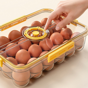 2022 New Refrigerator Storage Egg Box 24 Grid PET Plastic Clear Freezer Eggs Storage Container Kitchen Refrigerator Organizer