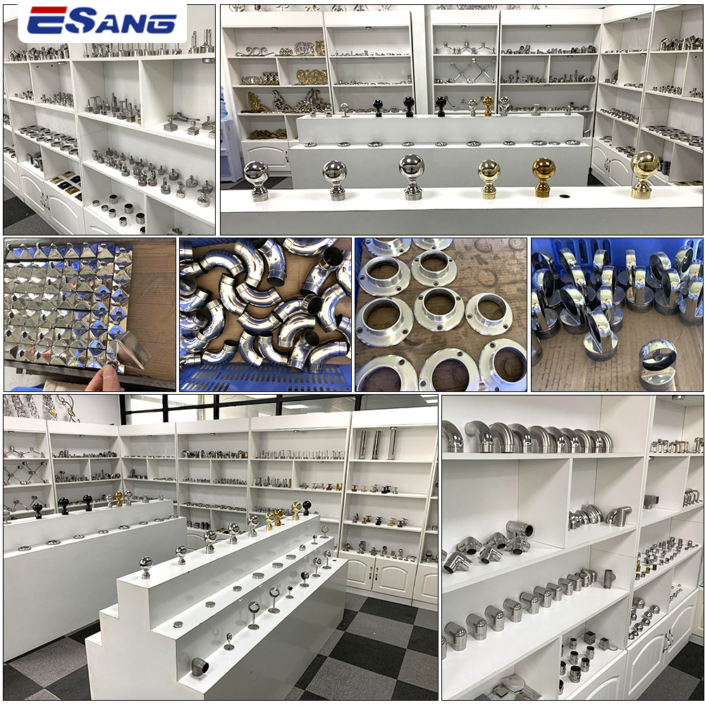 ESANG Balcony Stair Glass Inox Balustrade Accessory Handrail Fittings System 304 316 Stainless Steel Railing Accessories