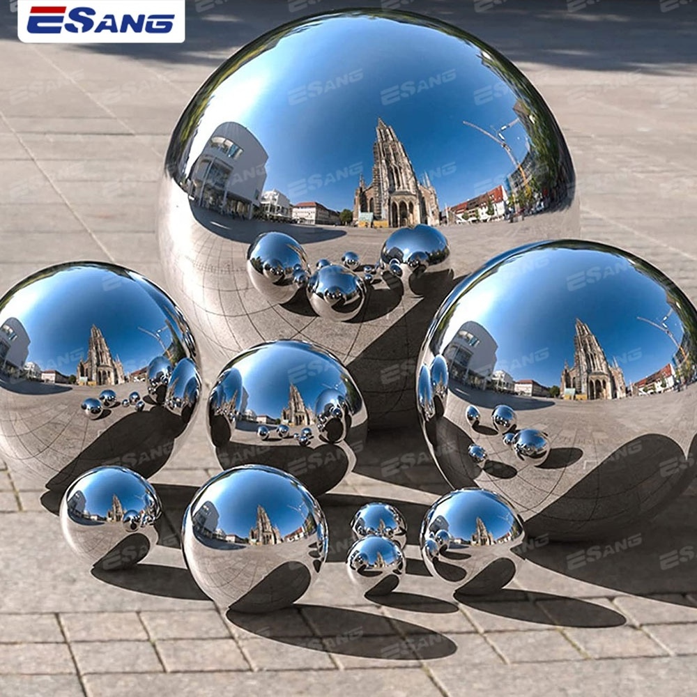 ESANG Customized Size 20 24 36 Inch Large Outdoor Garden Ornament Sphere Metal Balls Mirror Stainless Steel Hollow Balls