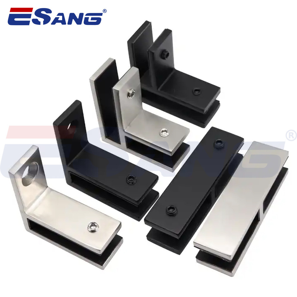 ESANG Railing Accessories Sliding Glass Door Fitting Stainless Steel 304 D Shaped Glass Clamp Brackets For 1/2 Glass