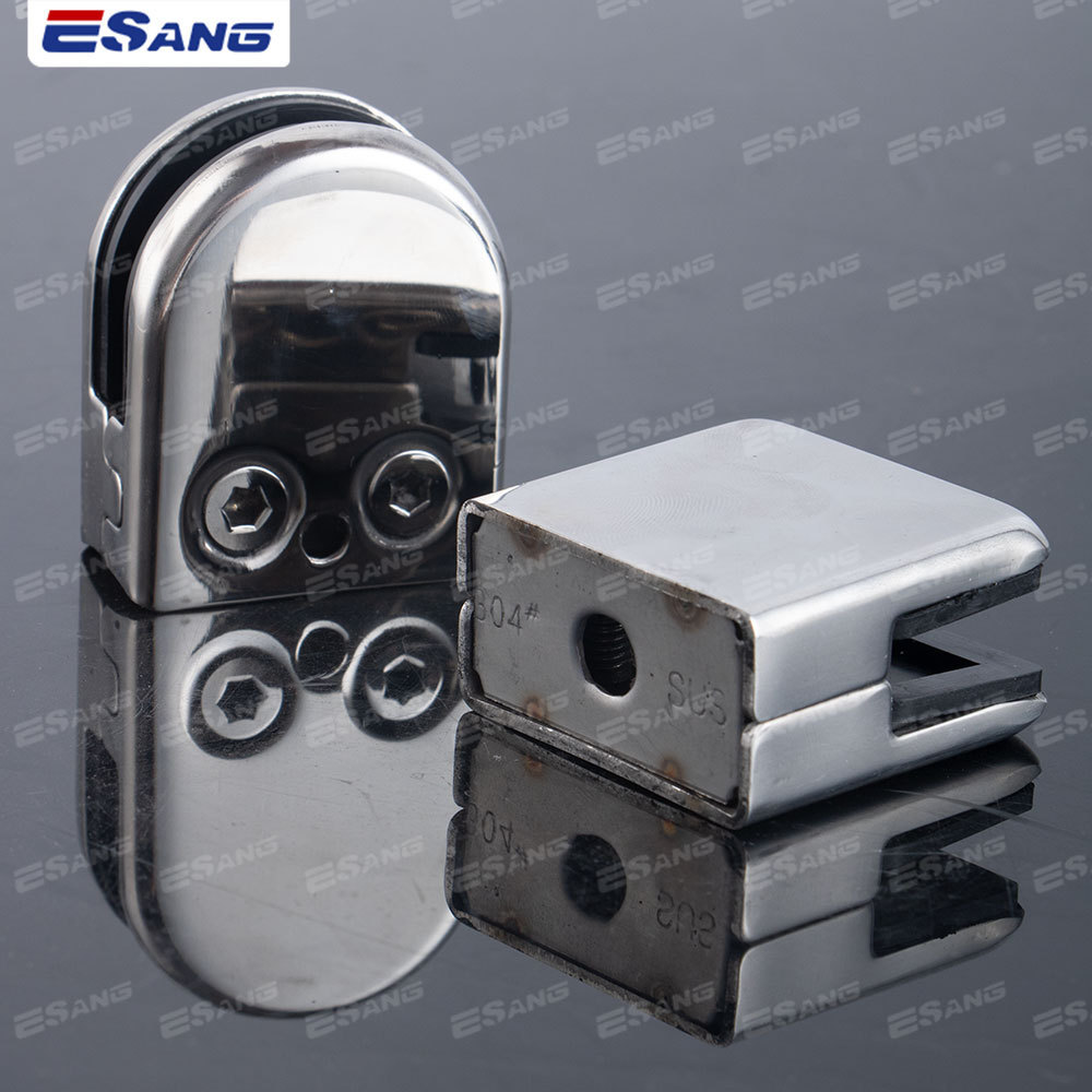 ESANG Balustrade Accessories Stair Handrail Glass Bracket D Type Stainless Steel 304 316 Glass Clamp