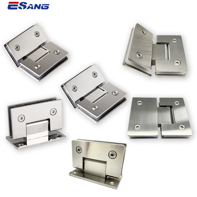 ESANG Customization Shower Door Clamp Stainless Steel 90 135 180 Degree Wall To Glass Hinge Sliding Door Shower Hinge