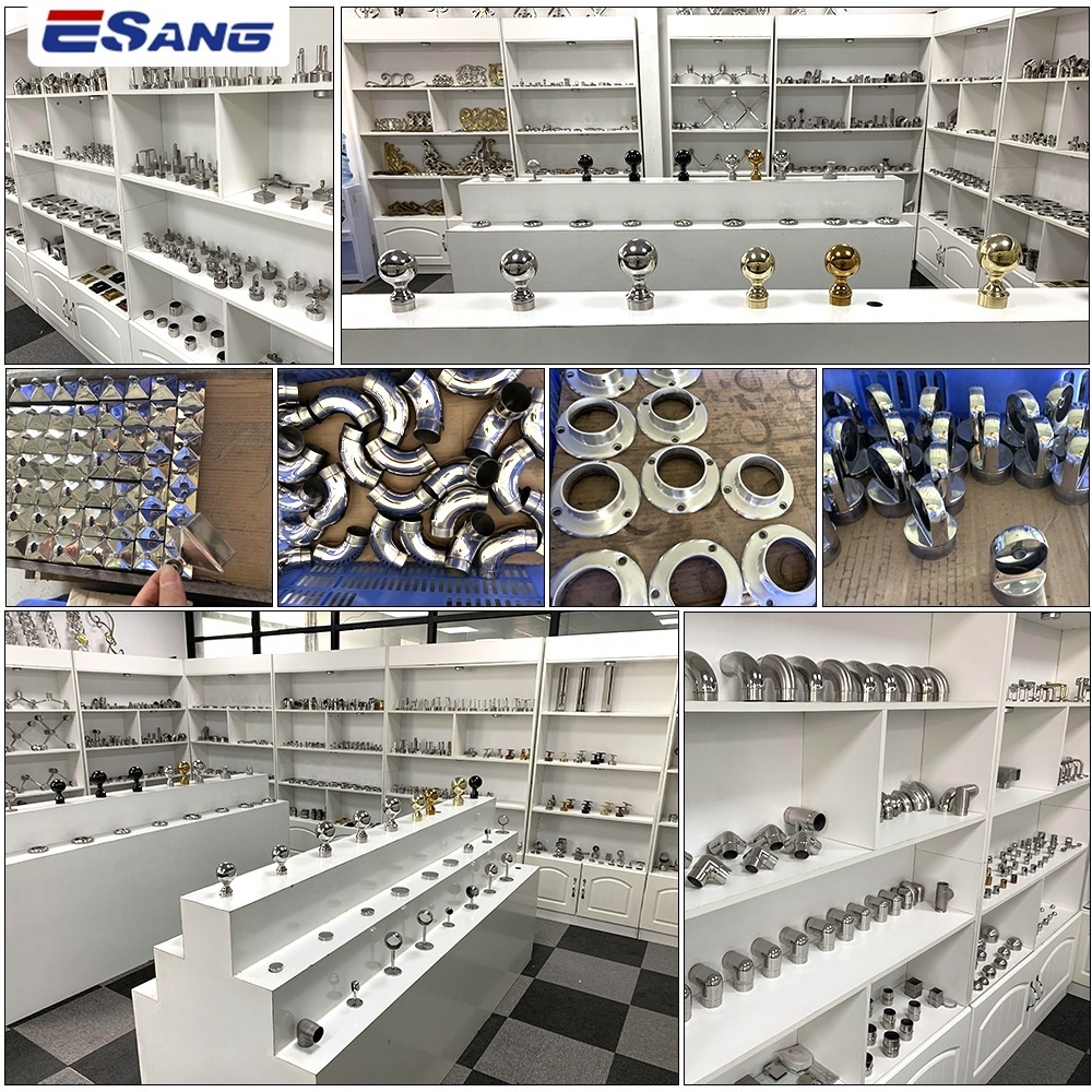 ESANG Balustrade Accessories 25Mm 50Mm Stair Round Square Tube Handrail Fitting 304 316 Stainless Steel Railing End Cap