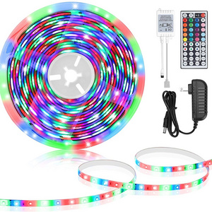 44keys 5 Meters SMD2835 Atmosphere RGB Led Strip Light Complete Remote Adapter Kit