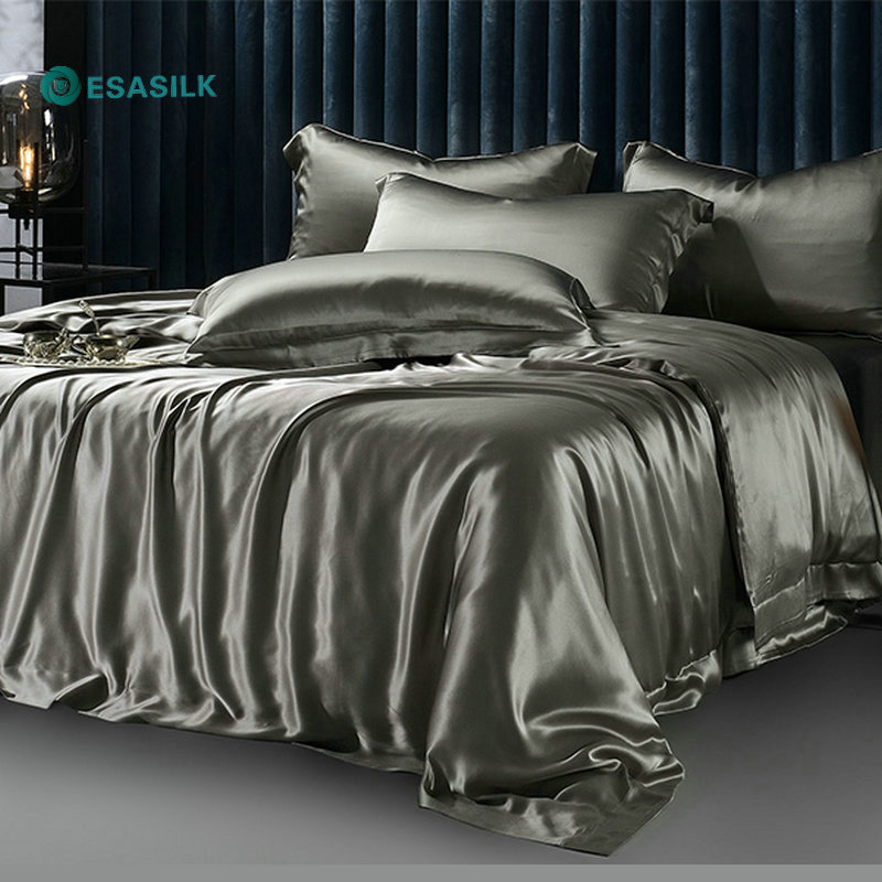 Luxury pure 6a Grade 100% Mulberry Silk Bedding Sets Soft Pillowcase Cover Set Bedsheets Set