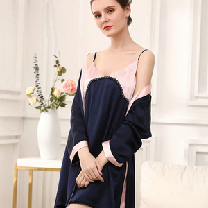 wholesale Silk one piece dress sleepwear summer pajamas set