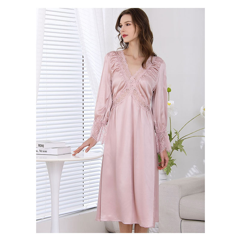 Factory Wholesale Custom New Style Nightdress Luxury Nightwear Bridesmaid Robe Natural 100% Silk Sleepwear