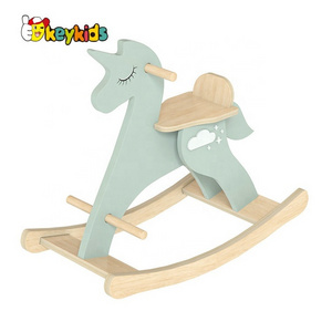 Custom Unicon Rocking Chair Exercise Balance Baby Toy Horse Riding On Toy Wooden Rocking Horse for Children W16D160