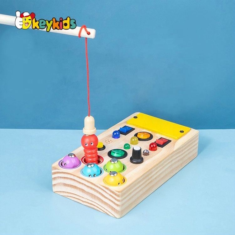 Educational learning sensory wooden busy circuit switch light board for kids W12D457