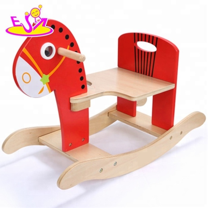 Kids Toy Wooden Rocking Horse,Safe Wooden Animals Traditional Rocking Horse,Swing children wooden rocking horse toy W16D059