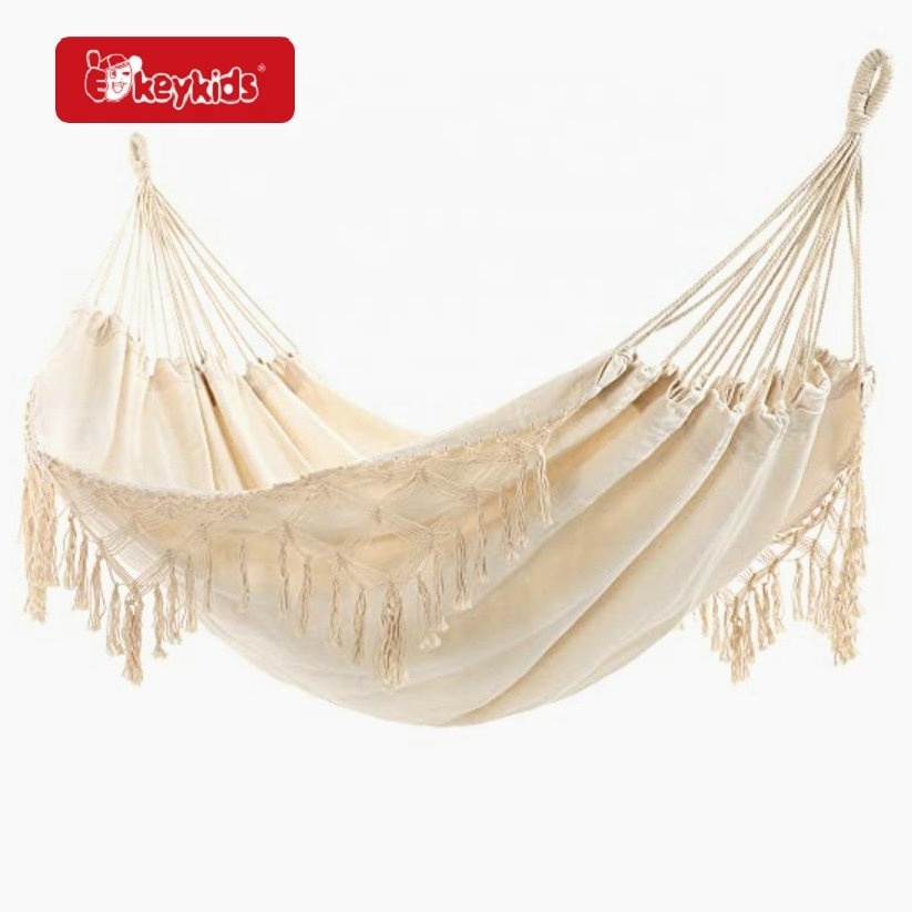 Indoor Outdoor Cotton Rope Hanging Swing Bed with Carry Bag W01D298