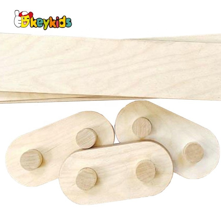 Montessori Kids Indoor Gymnastic Wooden Balance Beam with Stepping Stones  W01D149